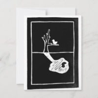 Rooted Elsewhere - bird shadow linocut