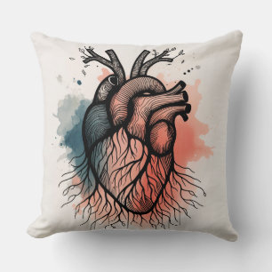 Rooted Heart – Minimal Soulful Sketch Cushion