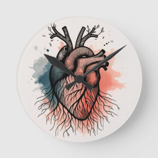 Rooted Heart – Minimal Time with Meaning Round Clock