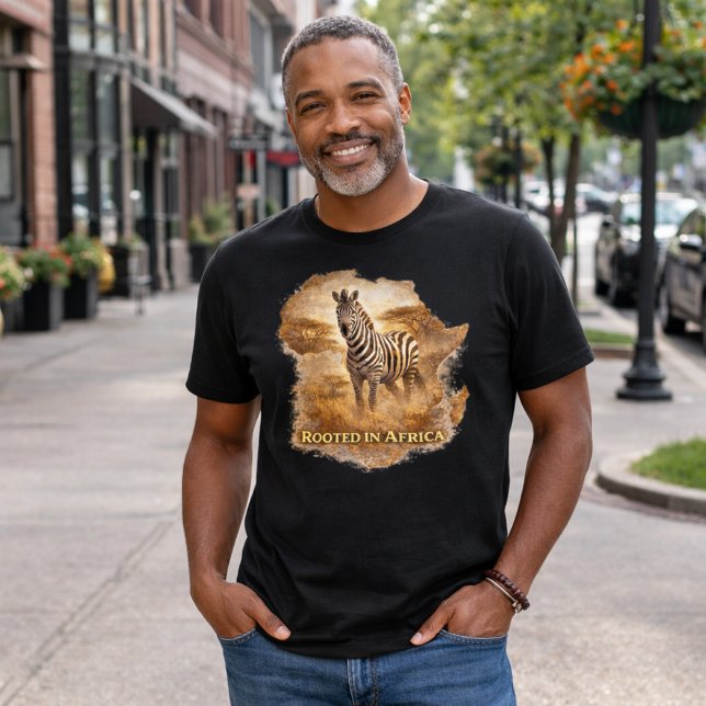 Rooted in Africa Zebra | African Wildlife Pride Tri-Blend Shirt (Creator Uploaded)