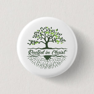 Rooted In Christ 3 Cm Round Badge