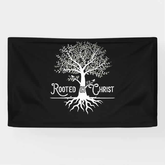 Rooted in Christ Christian Faith and Love in God Banner (Horizontal)