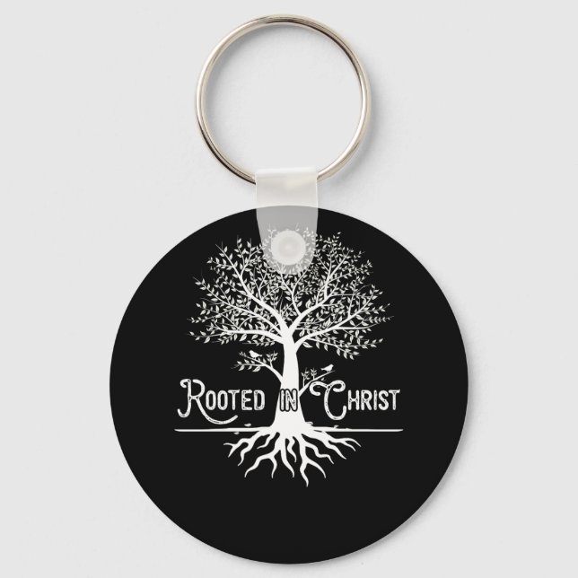 Rooted in Christ Christian Faith and Love in God Key Ring (Front)