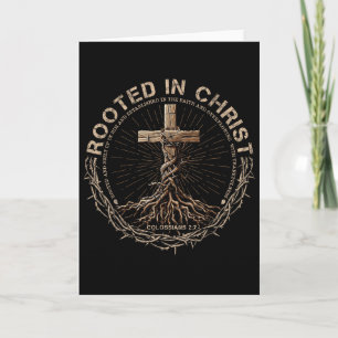 Rooted In Christ Shirt, Jesus Shirt, Vintage Cross Card