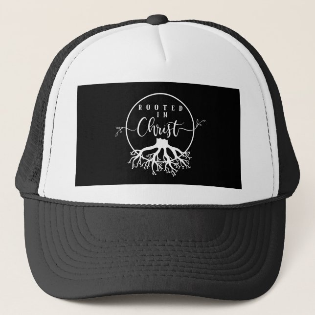 Rooted in Christ Trucker Hat (Front)
