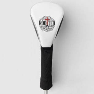 Rooted in Christ Vintage Christian Cross Design_1 Golf Head Cover