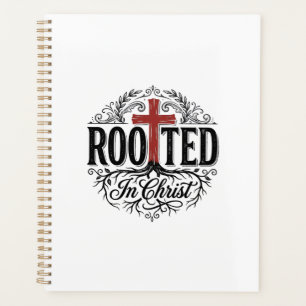 Rooted in Christ Vintage Christian Cross Design_1 Planner
