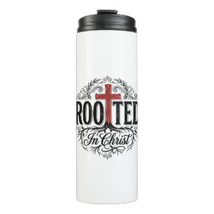 Rooted in Christ Vintage Christian Cross Design_1 Thermal Tumbler