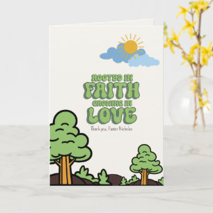 Rooted in Faith Pastor Appreciation Thank You Card