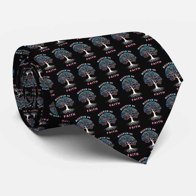 Rooted in Faith Tree Necktie (Rolled)