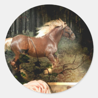 Rooted in God's Love (Horse Stickers) Classic Round Sticker
