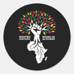 Rooted In History, Rising In Power Black History M Classic Round Sticker