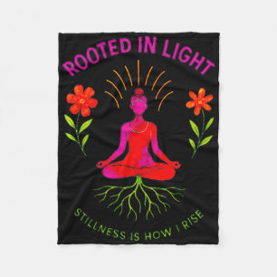 Rooted In Light Yoga Meditation Design Fleece Blanket