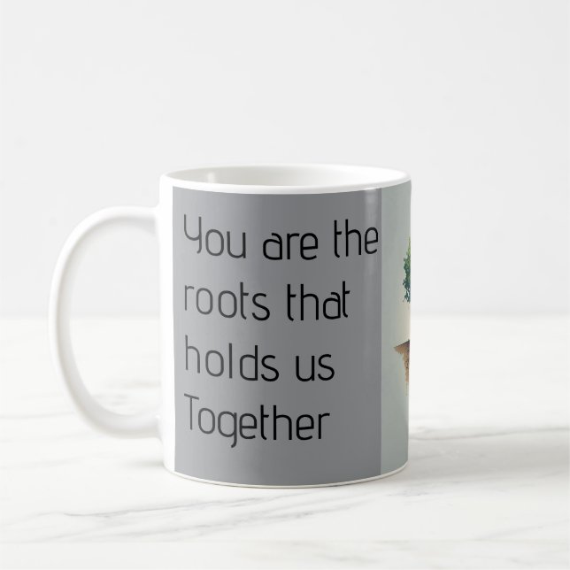 Rooted in love coffee mug (Left)