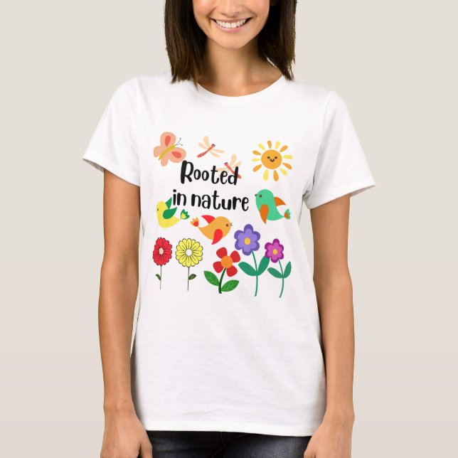 "Rooted in Nature" Eco-Inspired Graphic T-Shirt (Front)