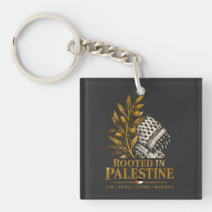 Rooted in Palestine Olive Branch Key Ring