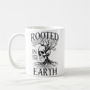 Rooted in the Earth Gothic Skull Art Coffee Mug