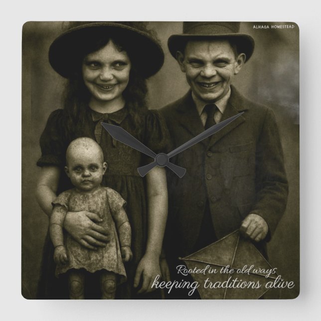Rooted in the old ways keeping traditions alive    square wall clock (Front)