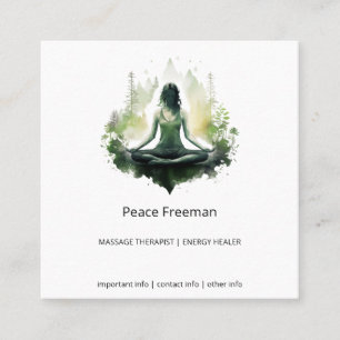 Rooted light Sacred Feminine Meditation Square Business Card