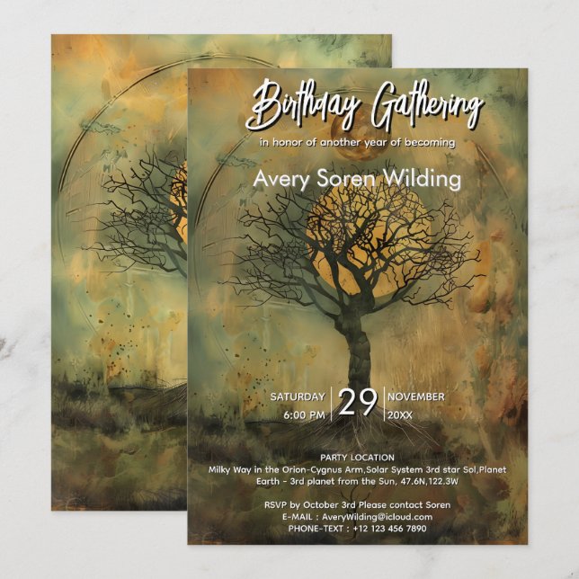 Rooted Light | Tree of Life Design Invitation (Front/Back)