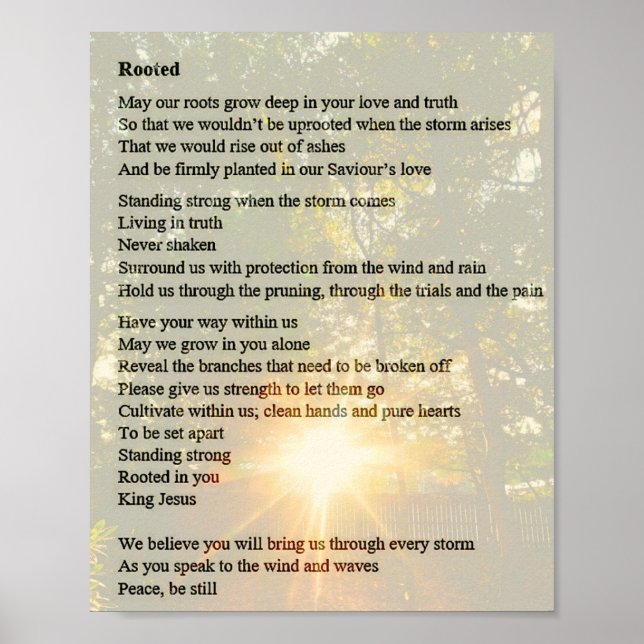 Rooted - Prayer Poem Poster (Front)