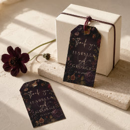 Rooted Romance Dark Moody Botanical Wedding Gift Tags
