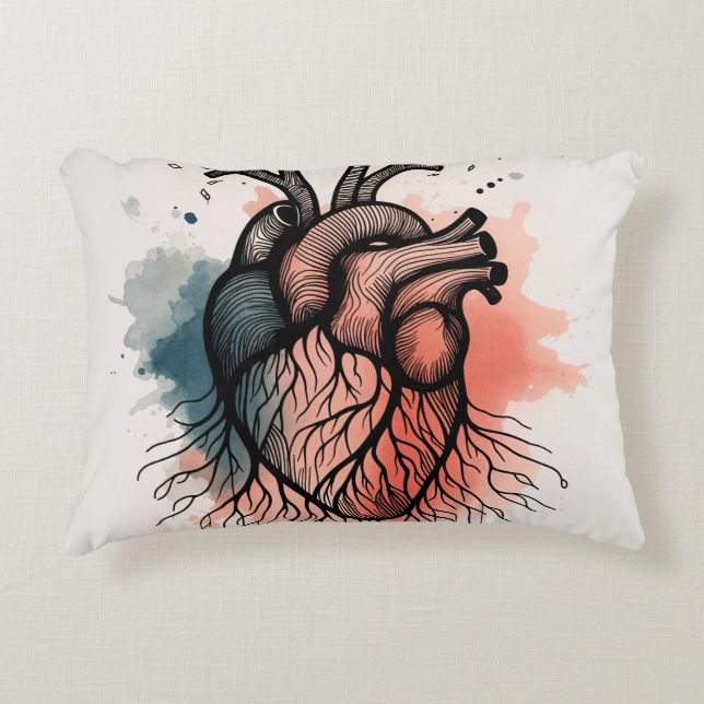 Rooted Soul Organic Heart & Roots Decorative Cushion (Front)