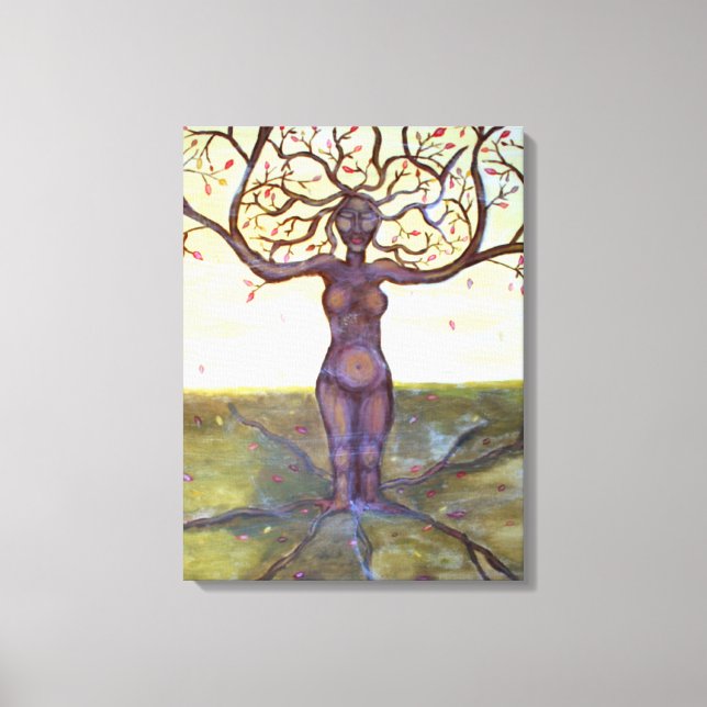 "Rooted" Tree Goddess Art Canvas Print (Front)