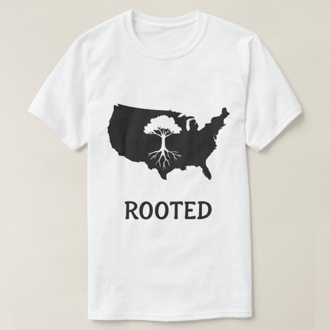 Rooted USA Tree Graphic T-Shirt (Design Front)