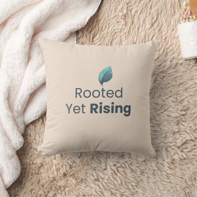 Rooted Yet Rising Minimal Motivational ThrowPillow (Blanket)