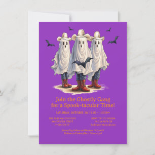 Rootin’ Tootin’ Cowboy Ghosts Western Halloween Invitation