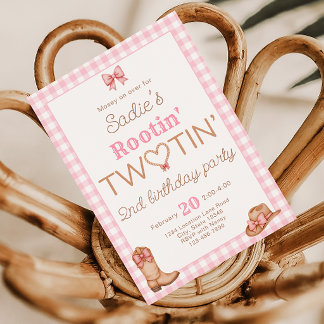 Rootin Twotin Rodeo 2nd Birthday Invitation