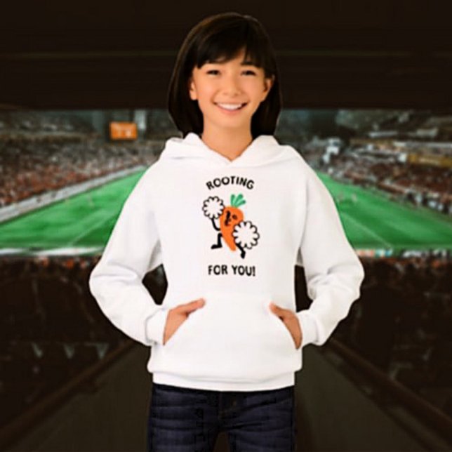 Rooting For You – Carrot Cheerleader Kids Hoodie (Creator Uploaded)