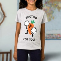 Rooting For You – Carrot Cheerleader Kids Shirt