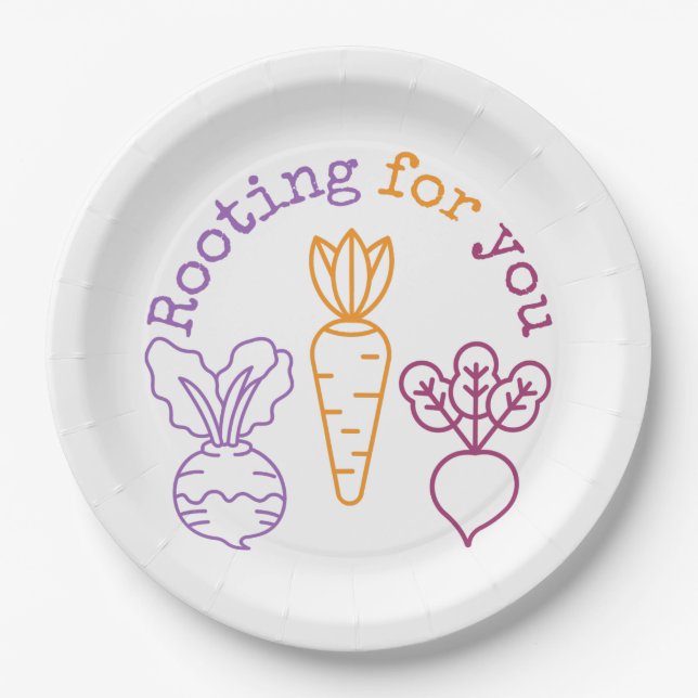 Rooting for you    paper plate (Front)