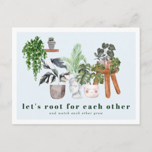 Rooting For You   Potted Plants Postcard