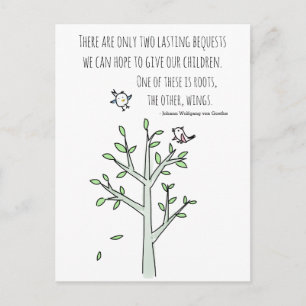 Roots and Wings Inspiring Parenting Quote Postcard