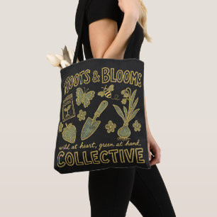 Roots & Blooms Gardening Vintage Botanical Garden Tote Bag