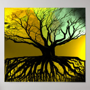 Roots Blue and Green Poster