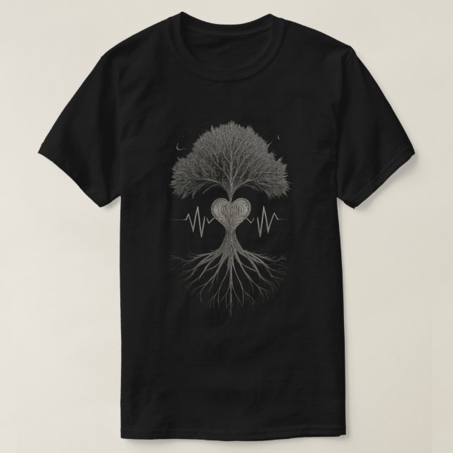 Roots of Life: The Heartbeat of Nature T-Shirt (Design Front)