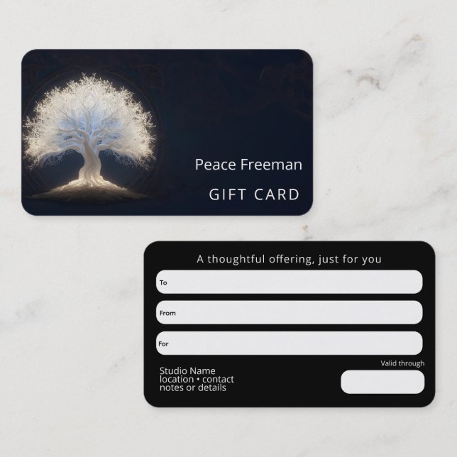 Roots of Starlight | Luminous Tree of Life Business Card (Front/Back)