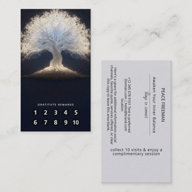 Roots of Starlight | Luminous Tree of Life Business Card (Front/Back)