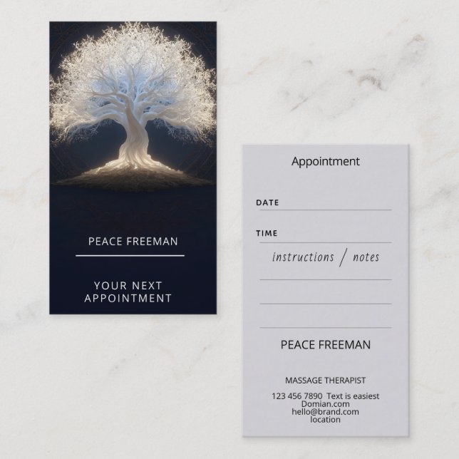 Roots of Starlight | Luminous Tree of Life Business Card (Front/Back)