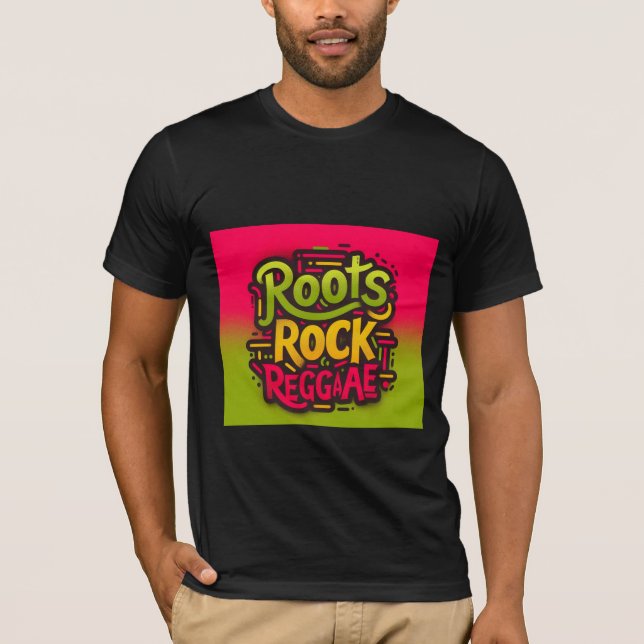 Roots Rock Reggae Men's T-Shirt – Black (Front)