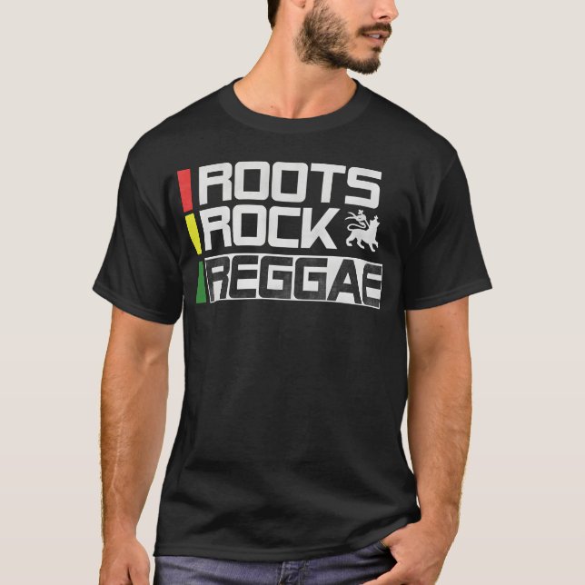 Roots Rock Reggae Rasta Colors gift T-Shirt (Front)