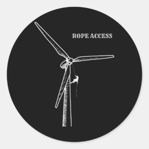 Rope Access Abseiling Wind Turbine Climbing I Love Classic Round Sticker