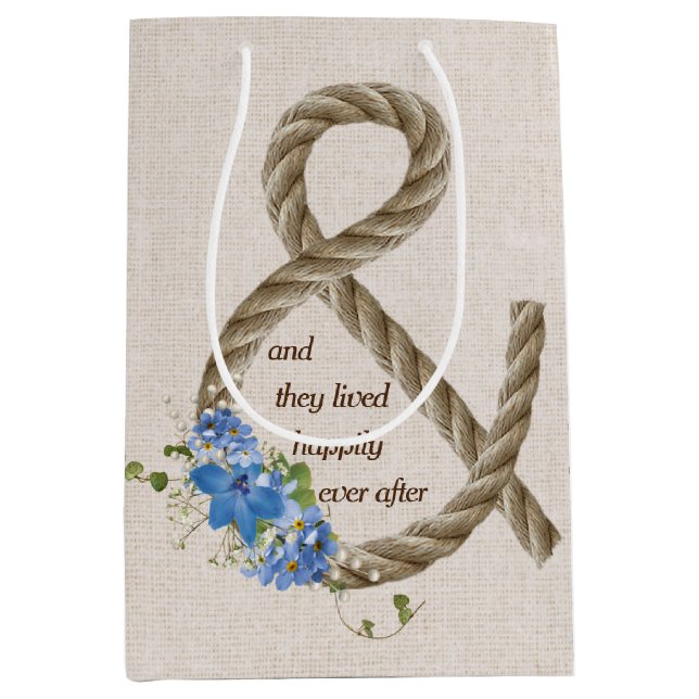 Rope Ampersand Wedding Medium Gift Bag (Front)