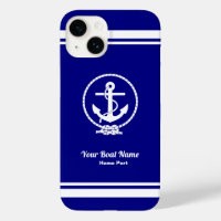 Rope and Anchor Nautical Navy Blue 