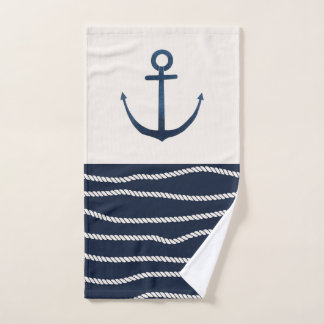 Rope and Anchor Pattern Bath Towel Set