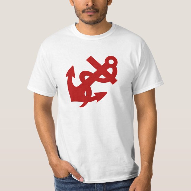 Rope and Anchor TShirt Red Anchor Tee Men's (Front)